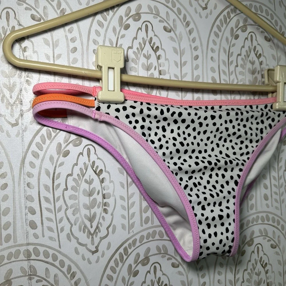 Victoria's‎ Secret The Strappy Cheek Multi Color Bikini Bottoms Swimsuit Size M